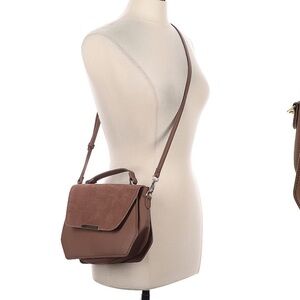 Moda Luxe crossbody brown leather and suede bag.